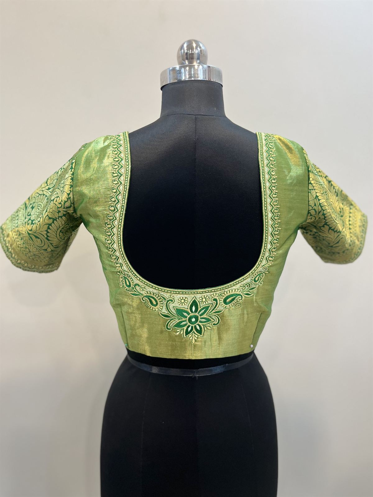 Parrot green tissue blouse